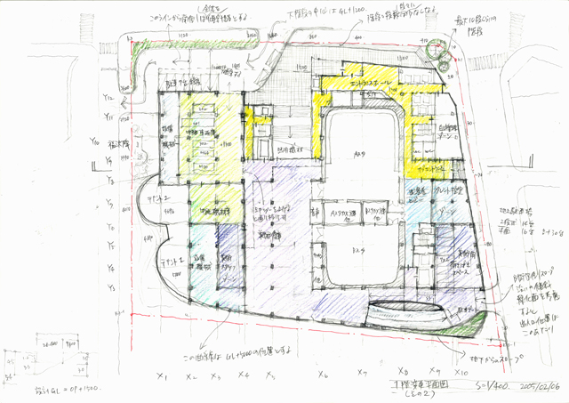 建築設計手描きスケッチ画像