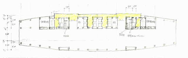 建築設計手描きスケッチ画像