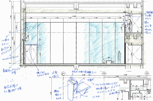 建築設計手描きスケッチ画像