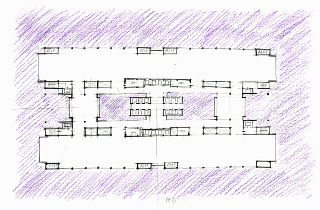 建築設計手描きスケッチ画像