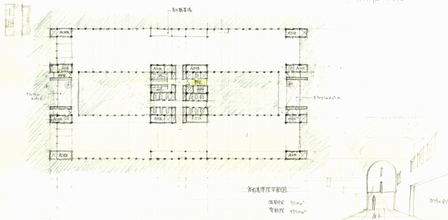 建築設計手描きスケッチ画像