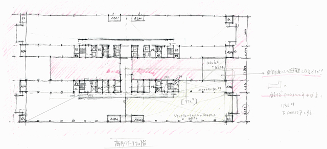 建築設計手描きスケッチ画像