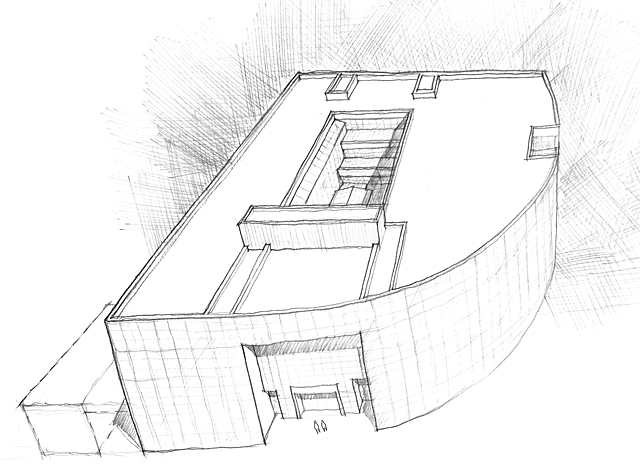 建築設計手描きスケッチ画像