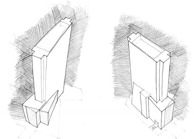 建築設計手描きスケッチ画像