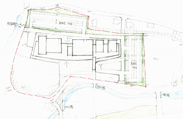 建築設計手描きスケッチ画像