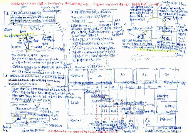 建築設計手描きスケッチ画像